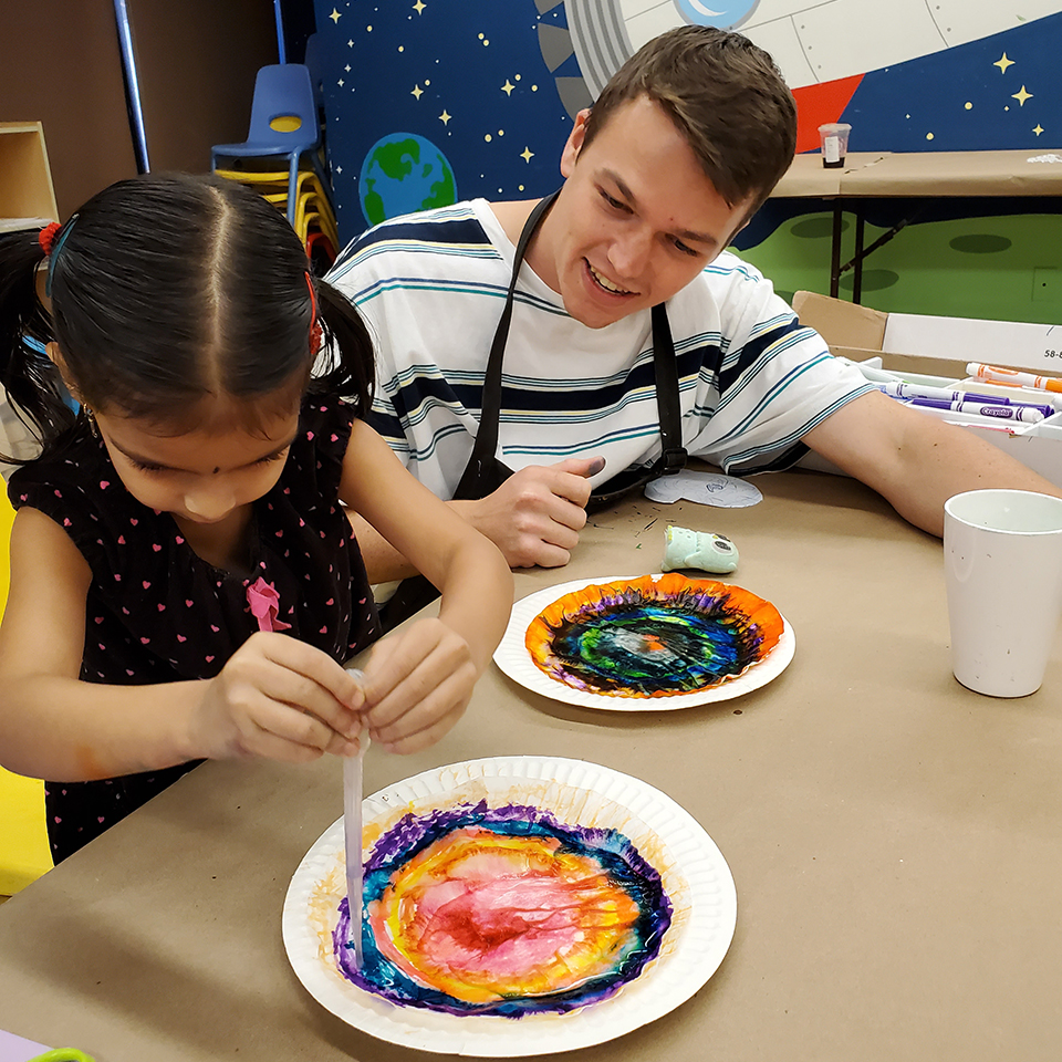 children doing crafts
