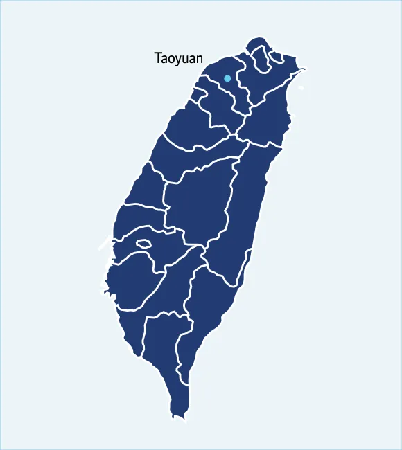 Map of Taiwan with Taoyuan highlighted