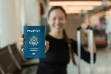 woman with passport