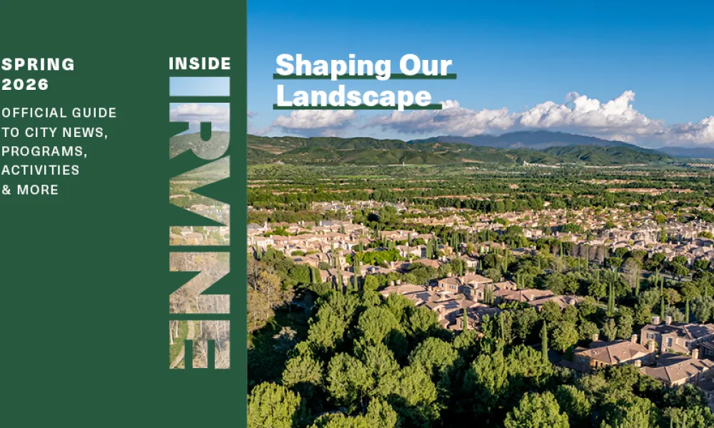 image of magazine cover which shows Irvine's landscape