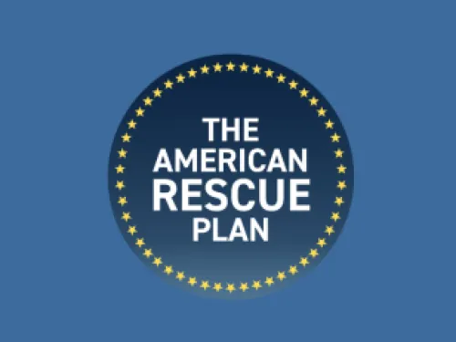 Graphic: American Rescue Plan Act of 2021 text with program logo.