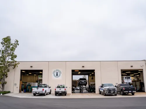 wide photo of the City's fleet services garage area. 