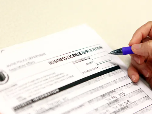 person filling out form