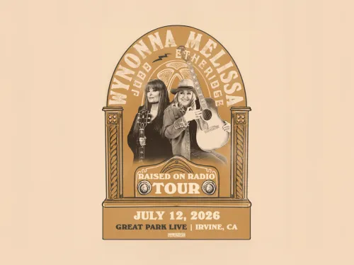 Graphic: Wynonna Judd &amp; Melissa Etheridge 'Barn on Barn Tour' logo, artists, guitar. July 12, 2024.