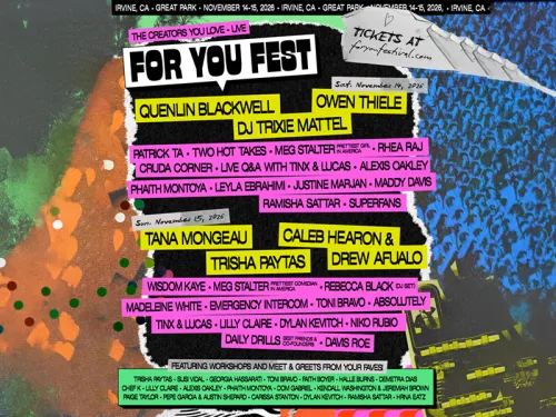 Graphic for FOR YOU FEST, a music festival with artist lineups for November 24-25.